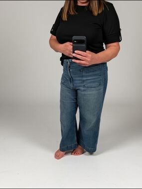 Colette Crop High-Rise Wide-Leg Jeans by Maeve